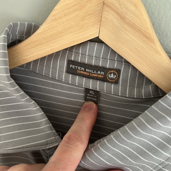 Peter Millar Summer Comfort Striped Polo Shirt Size XL - Picture 4 of 9